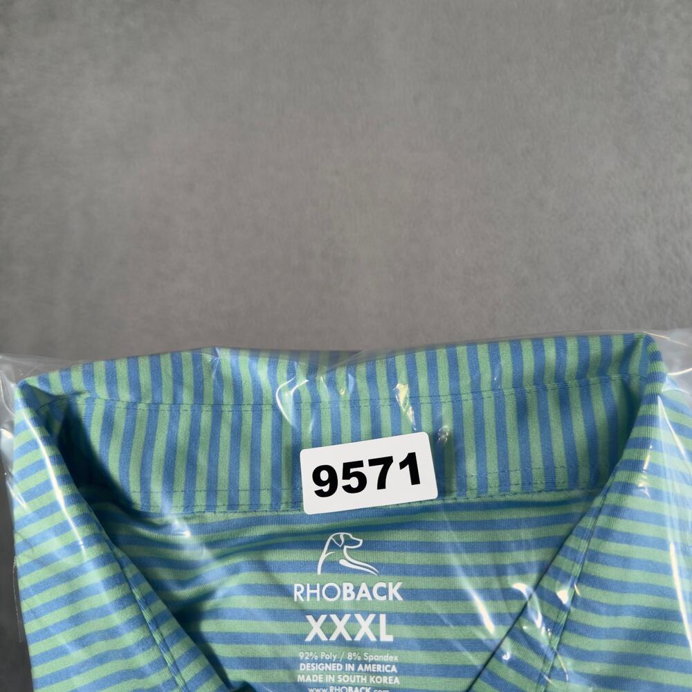 Men's Rhoback Polo Golf Shirt Size 3XL Performance Stretch Logo Short Sleeve - Picture 7 of 7